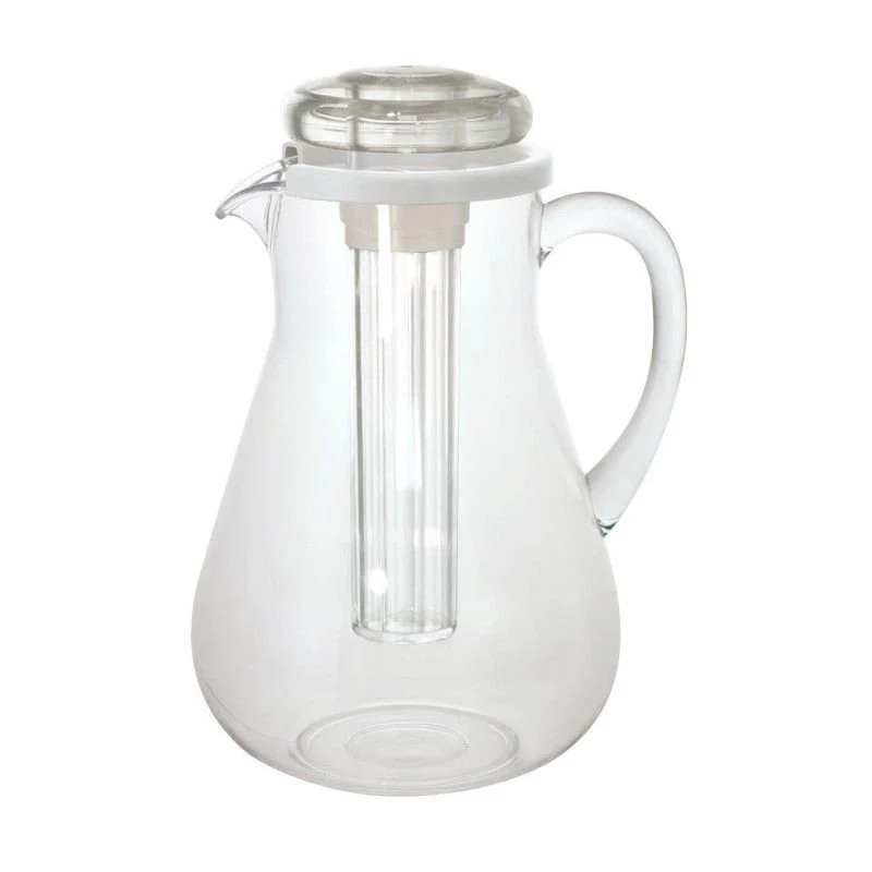 3 Lt - Crystal Smeralda Caraffa In Policarbonato Con Coperchio E Rinfrescatore