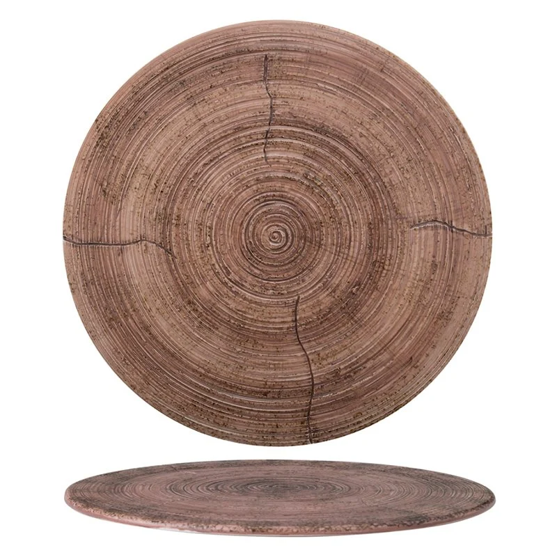 29.5 cm - Tagliere Rotondo In Porcellana Effetto Legno - Set 3 Pz