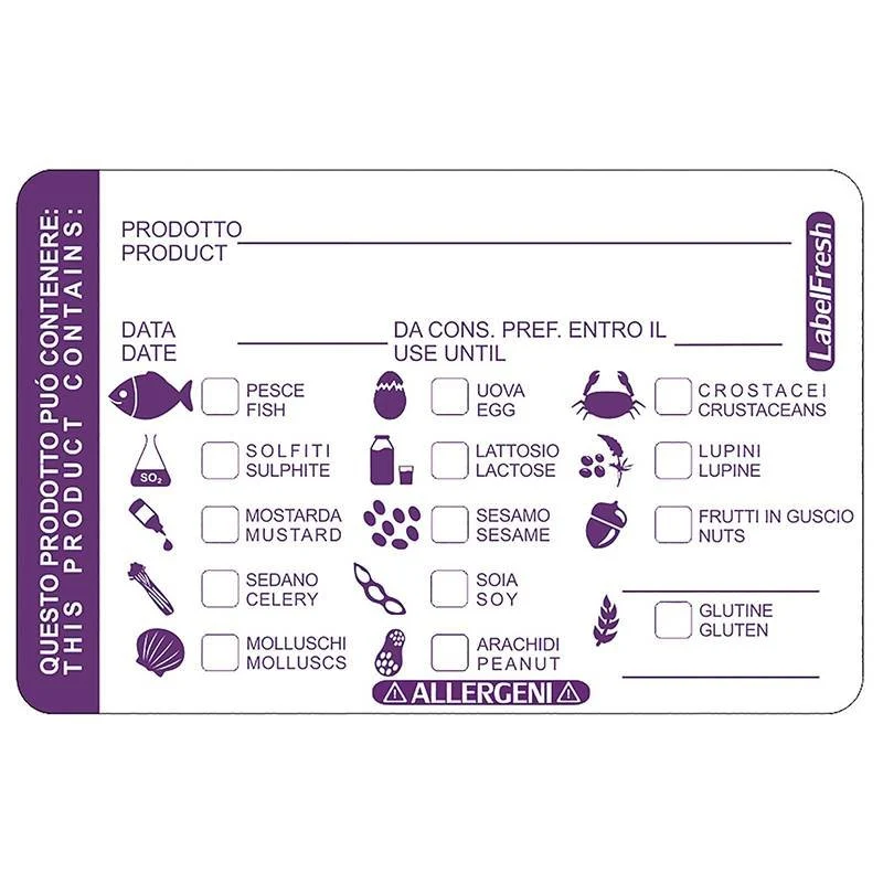 Etichetta Adesiva Per Allergeni - Set 500 Pz