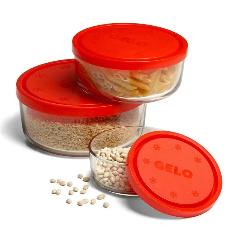 Gelo Set Contenitori Per Alimenti In Vetro - Set 3 Pz