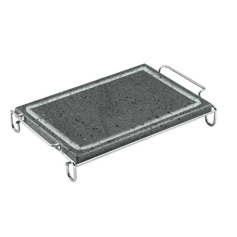 20x30 cm - Invito Pietra Lavica Rettangolare In Acciaio Con Supporto