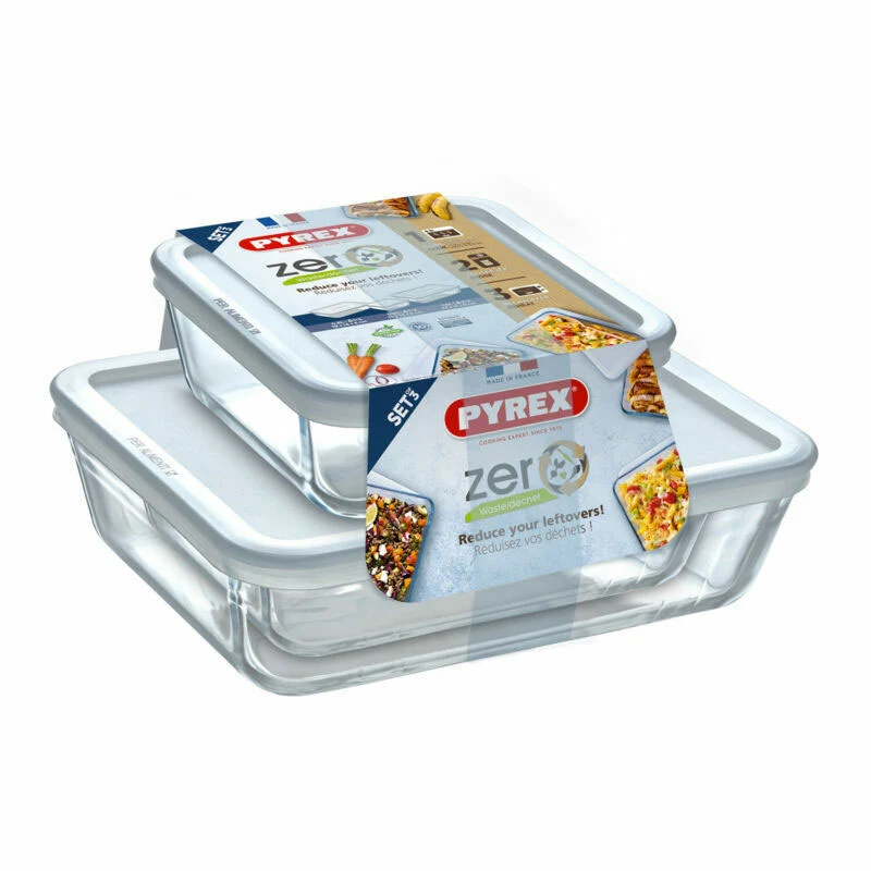 Cook & Freeze Set Contenitori Per Alimenti In Vetro Borosilicato - Set 3 Pz