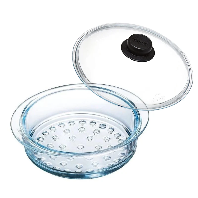 Classic Cestello Vapore Con Coperchio In Vetro Borosilicato