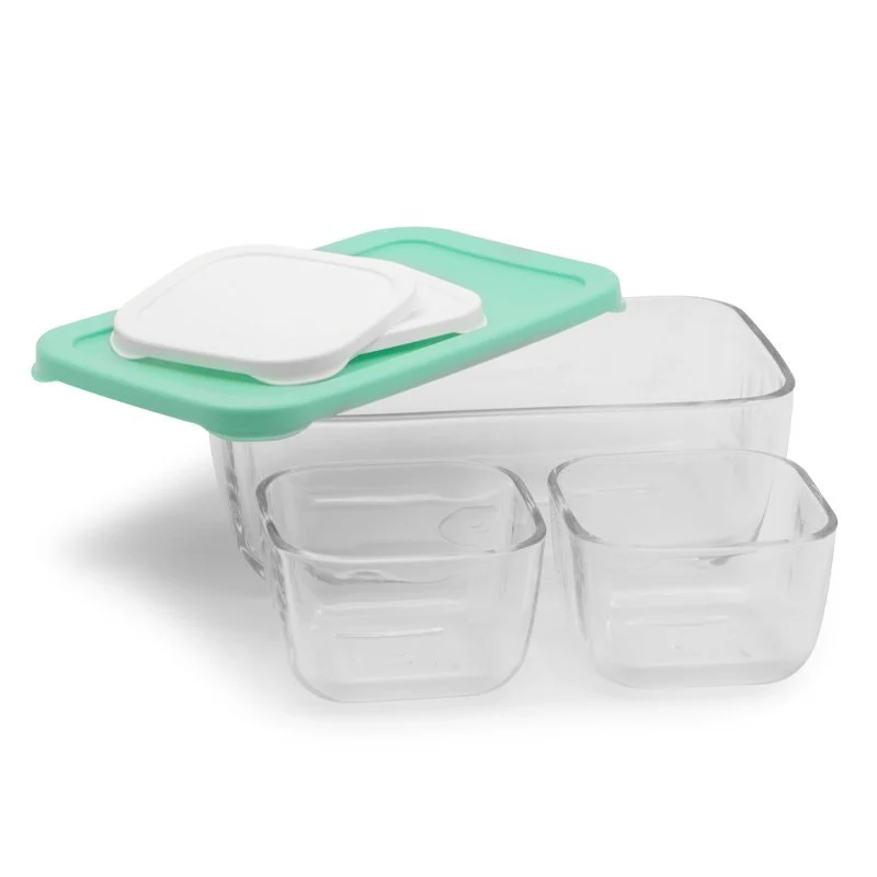 Combo Set Contenitori Per Alimenti Ermetici In Vetro - Set 3 Pz