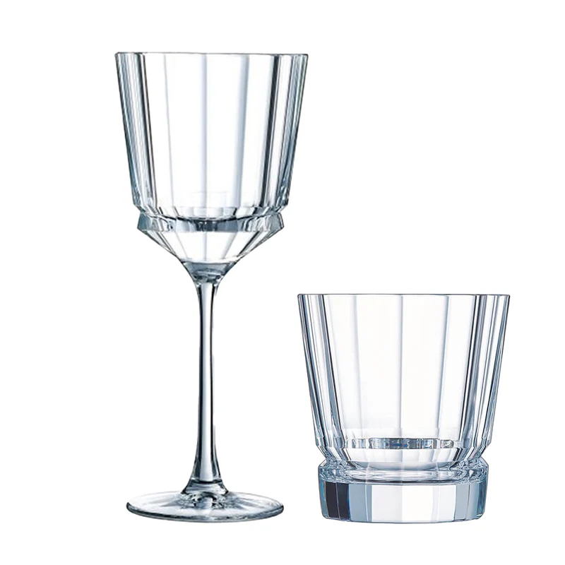 Macassar Set Calici e Bicchieri In Vetro Cristallino Set 12 Pz