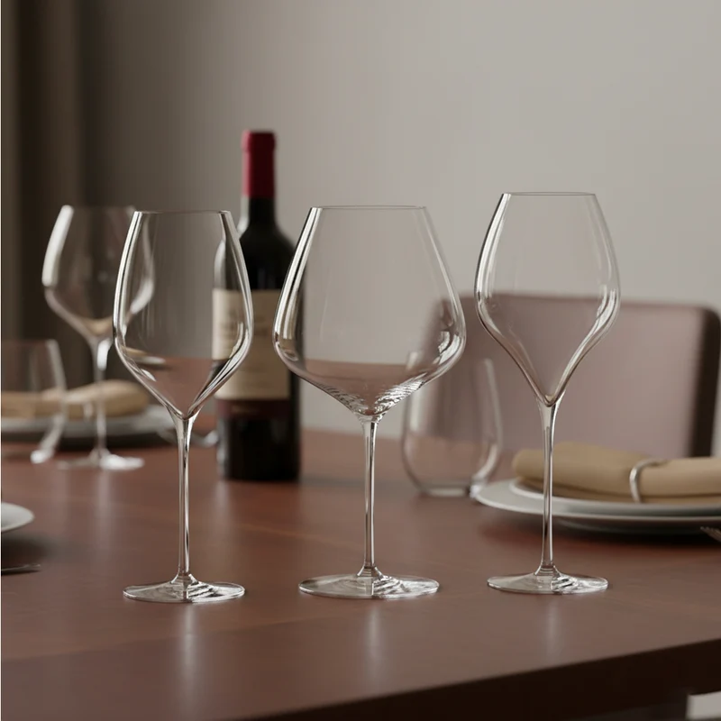 Set Calice Degustazione + Calice Vino Rosso + Calice Flute in Vetro