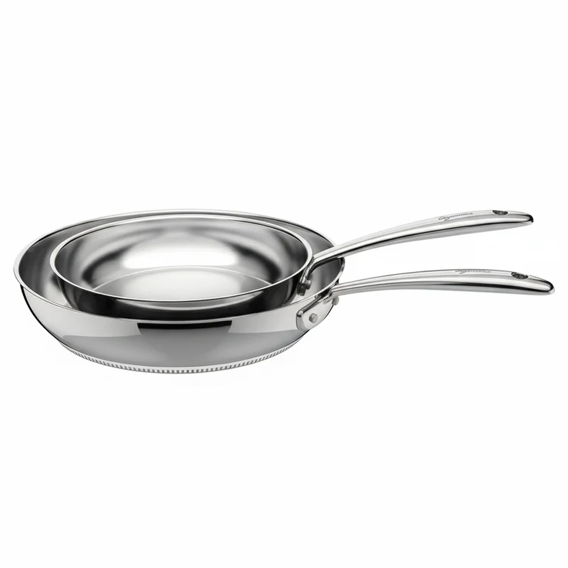 24-28 cm - Accademia Lagofusion Set Padelle In Acciaio Inox Set 2 Pz