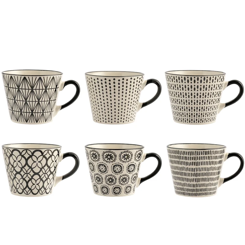 34 cl - Vhera Tazza Cappuccino Colori Assortiti In Stoneware Set 6 Pz