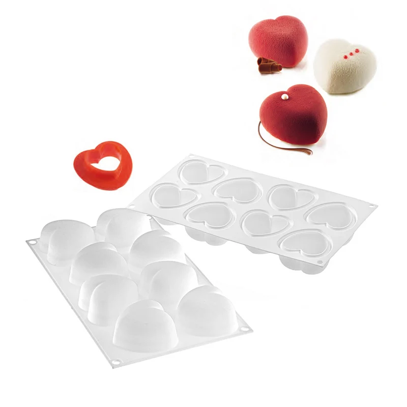 8 Forme Mini Amorini Stampo Cuori In Silicone