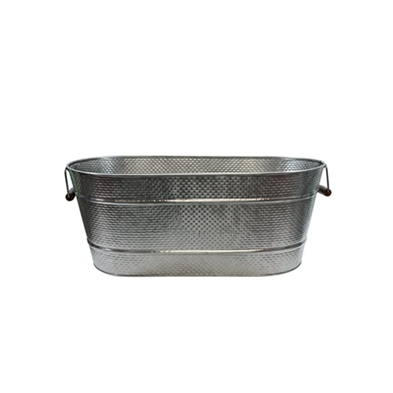 70x38 cm - Vasca Portabottiglie Ovale In Acciaio Inox