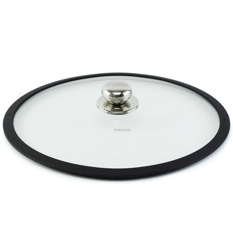 CASTEY Glasdeckel 36 cm mit Silikonring hitzebeständig bis 220°C ofenfest