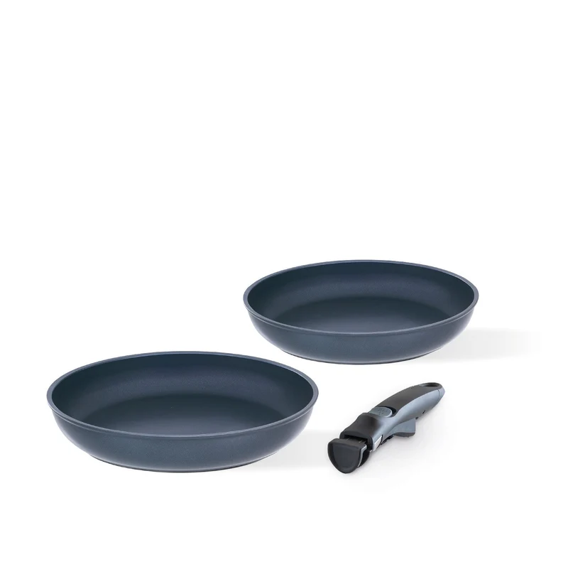 Set ceramico 2 pezzi - Padelle 24 cm + 28 cm con Manico Staccabile