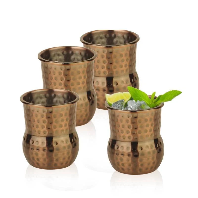 6 cl - Mug Julep Bicchiere Cocktail In Acciaio Inox Set 4 Pz