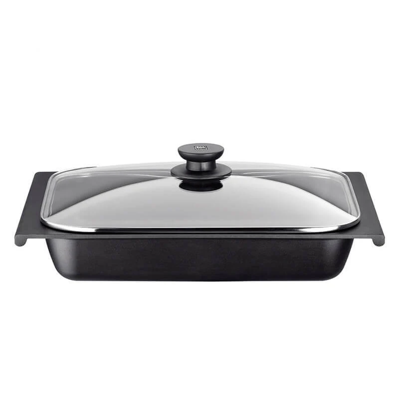 41x29 cm - Efficient Cuociforno Rettangolare In Alluminio Con Coperchio