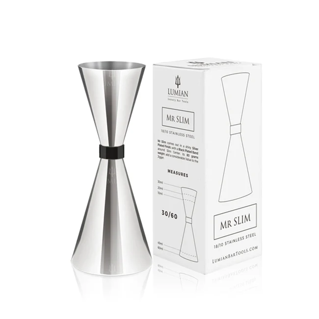 3-6 cl - Mr Slim Black Ruby Jigger Misurino cocktail In Acciaio Inox