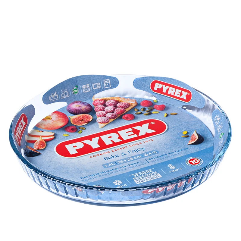 27 cm - Bake & Enjoy Stampo Crostata Rotonda In Vetro Borosilicato