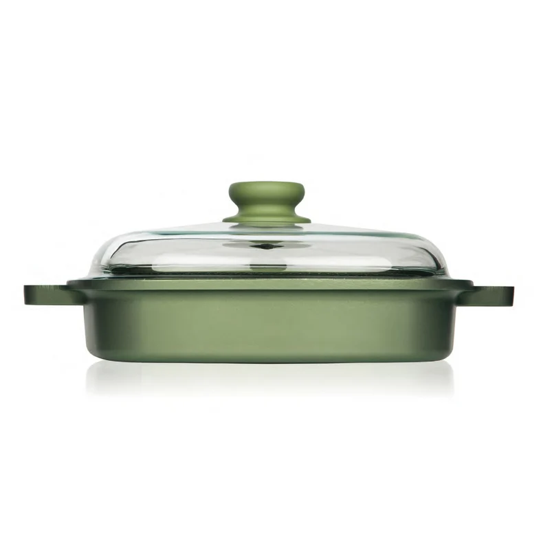 26x26 cm - Dr.Green Stone Extra Induction Bistecchiera Vapor Grill Antiaderente In Alluminio Con Coperchio