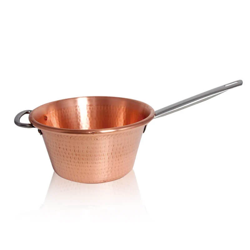 26 cm - Rame Paiolo In Rame Stagnato Con Manico In Acciaio