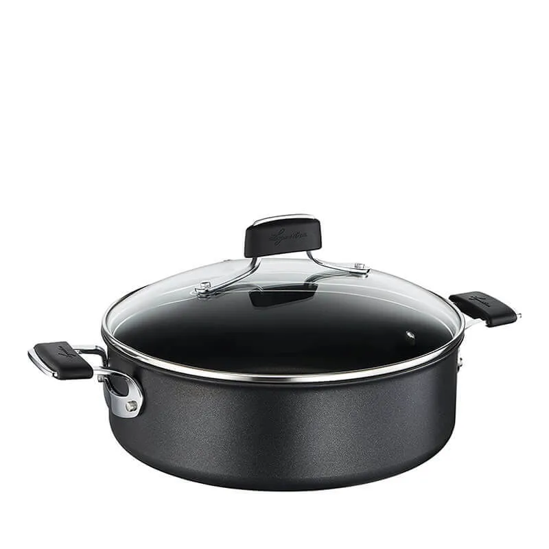 26 cm - Tempra Titanium Extreme Casseruola Bassa Antiaderente In Alluminio Con Coperchio