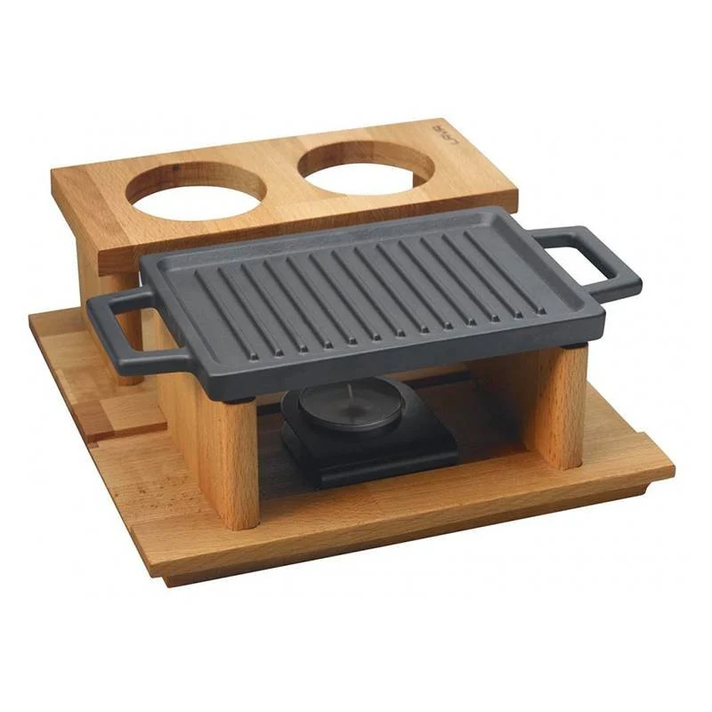 22x30 cm - Barbecue da Tavola Rettangolare In Ghisa Smaltata