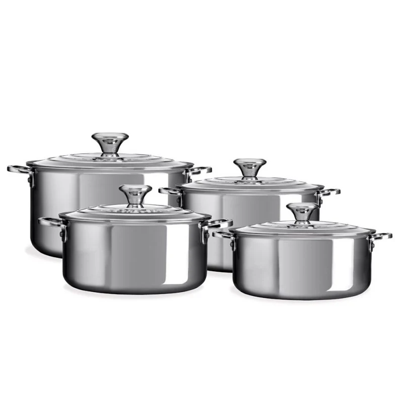 Set Casseruole Alte In Acciaio Inox - Set 4 Pz