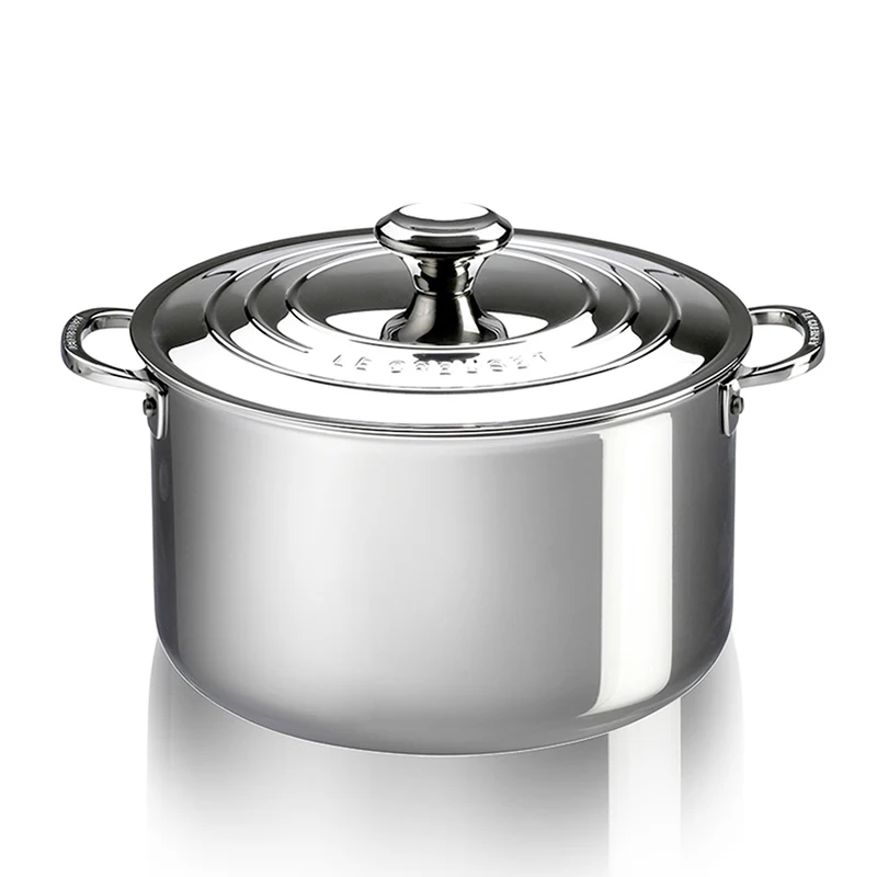 24 cm - Casseruola Profonda In Acciaio Inox Con Coperchio