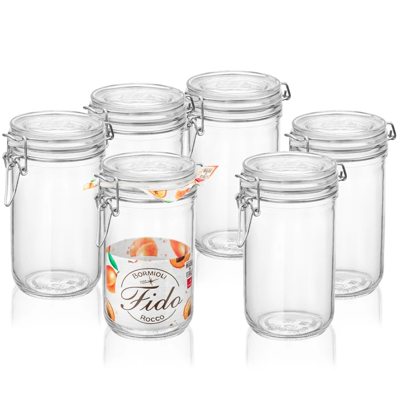 75 cl - Fido Vasetto Ermetico Cilindrico In Vetro - Set 6 Pz
