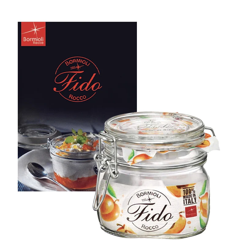 50 cl - Fido Vasetto Ermetico In Vetro Con Ricettario Fido - Set 6 Pz