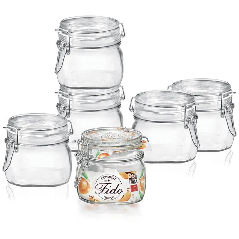 50 cl - Fido Vasetto Ermetico Cilindrico In Vetro - Set 6 Pz