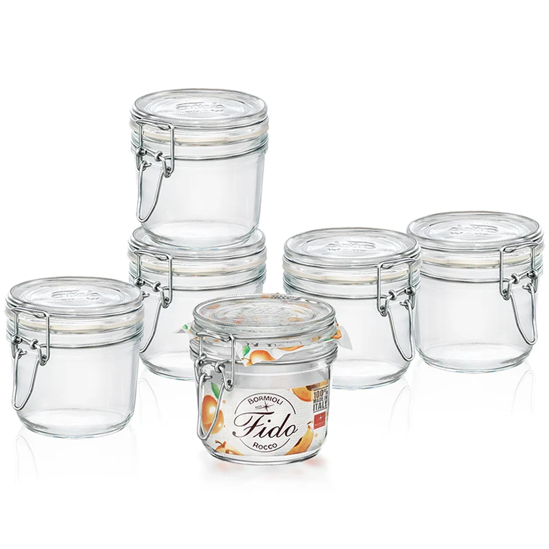 35 cl - Fido Vasetto Ermetico Cilindrico In Vetro - Set 6 Pz