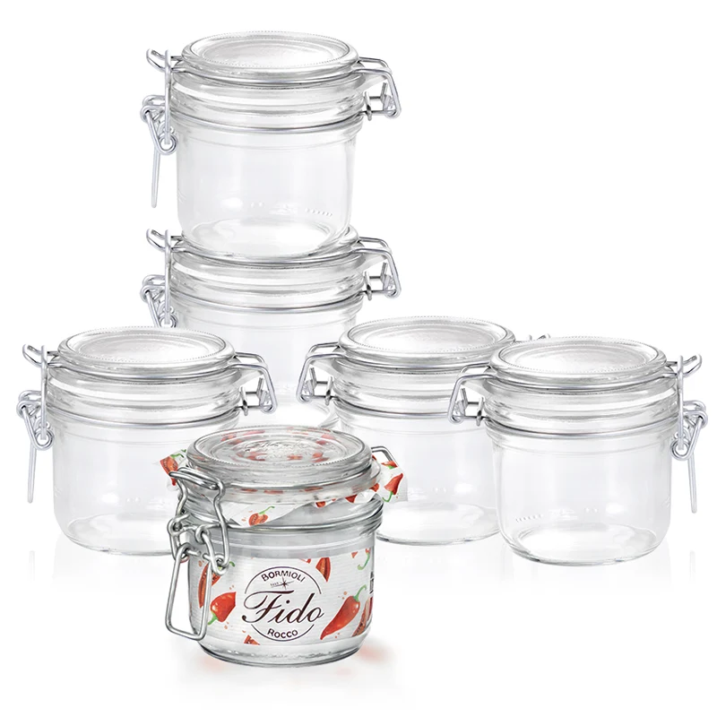 20 cl - Fido Vasetto Ermetico Cilindrico In Vetro - Set 6 Pz
