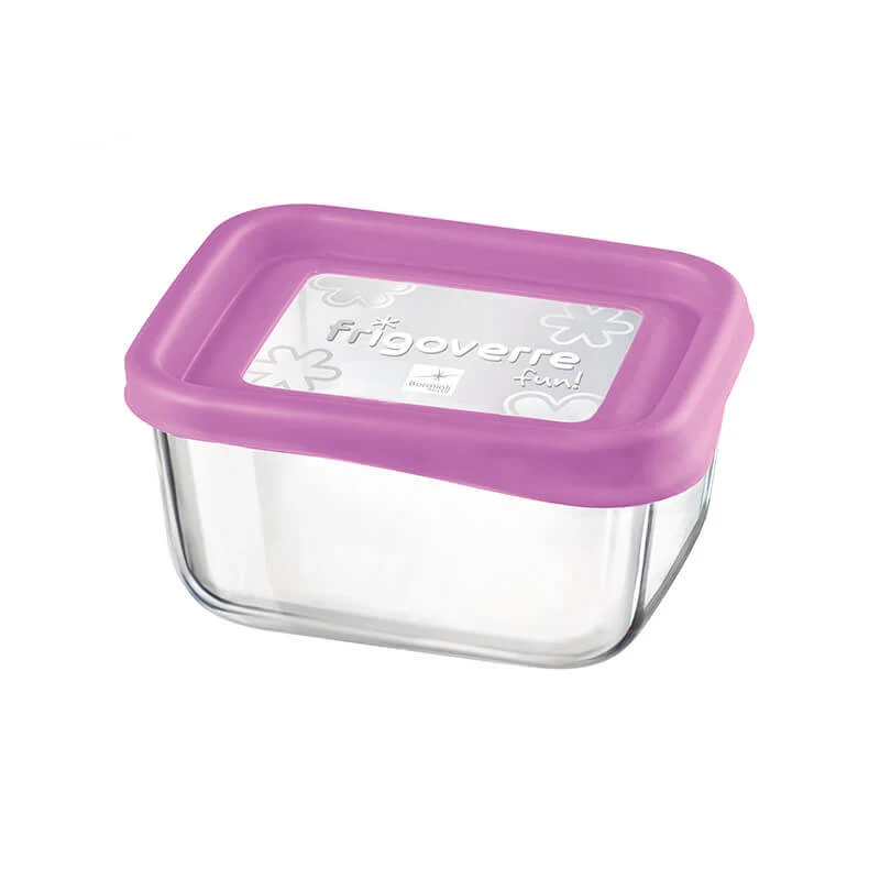 13x10 cm - Frigoverre Fun Contenitore Per Alimenti Rettangolare In Vetro