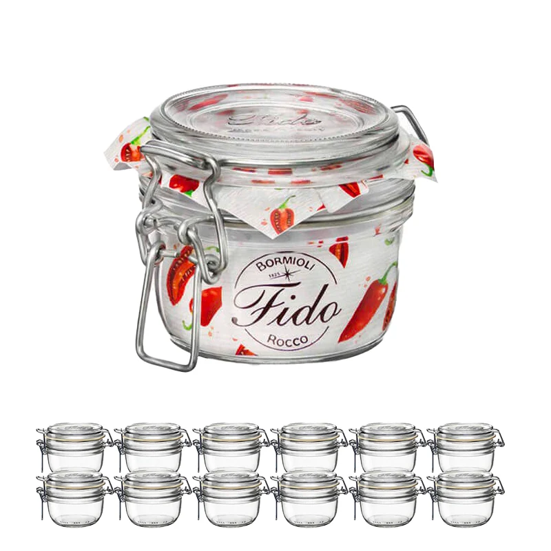 12.5 cl - Fido Vasetto Ermetico Cilindrico In Vetro - Set 12 Pz
