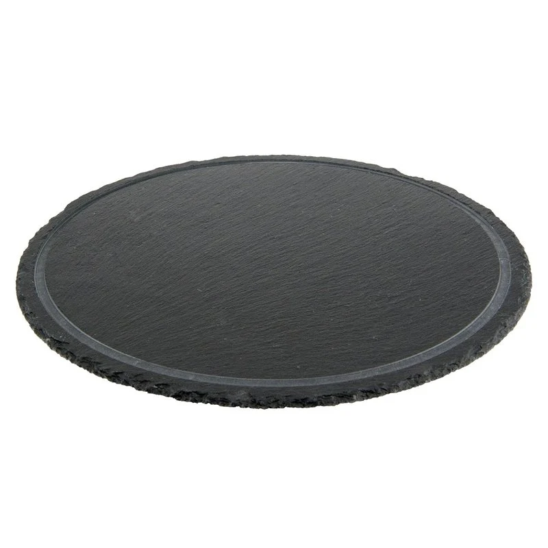 33 cm - Piatto Vassoio Rotondo In Ardesia - Set 6 Pz