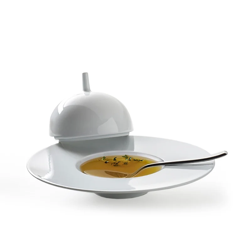 25 cm - Saturno Piatto Fondo In Porcellana - Set 4 Pz