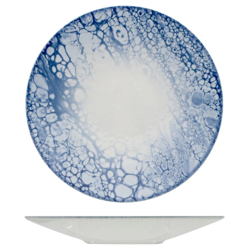 28 cm - Bubble Piatto Fondo In Porcellana - Set 6 Pz