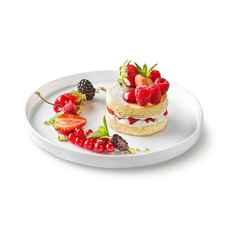 21 cm - Grangusto Alta Cucina Piatto Piano In Vetro Opale Temperato - Set 6 Pz