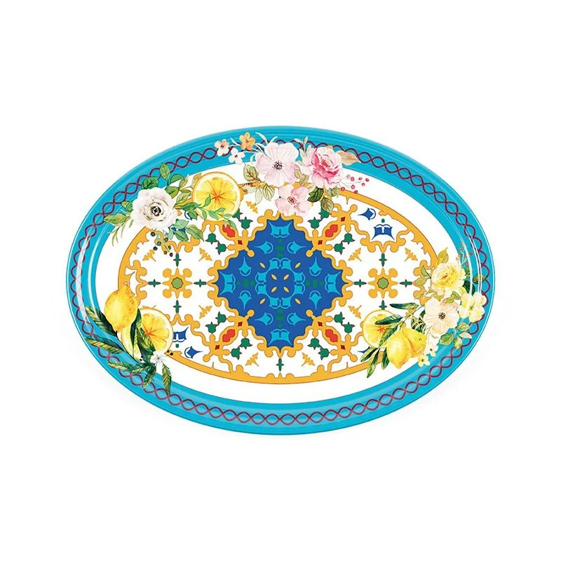 35x25.5 cm - Flower Vassoio In Melamina - Set 2 Pz