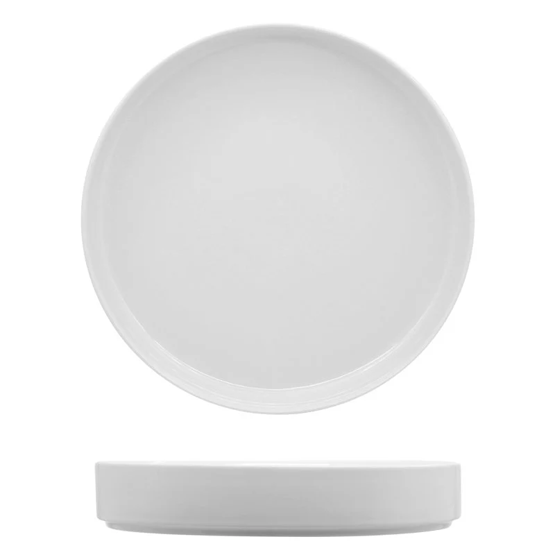 22.8 cm - Justwhite Piatto Piano In Porcellana - Set 4 Pz