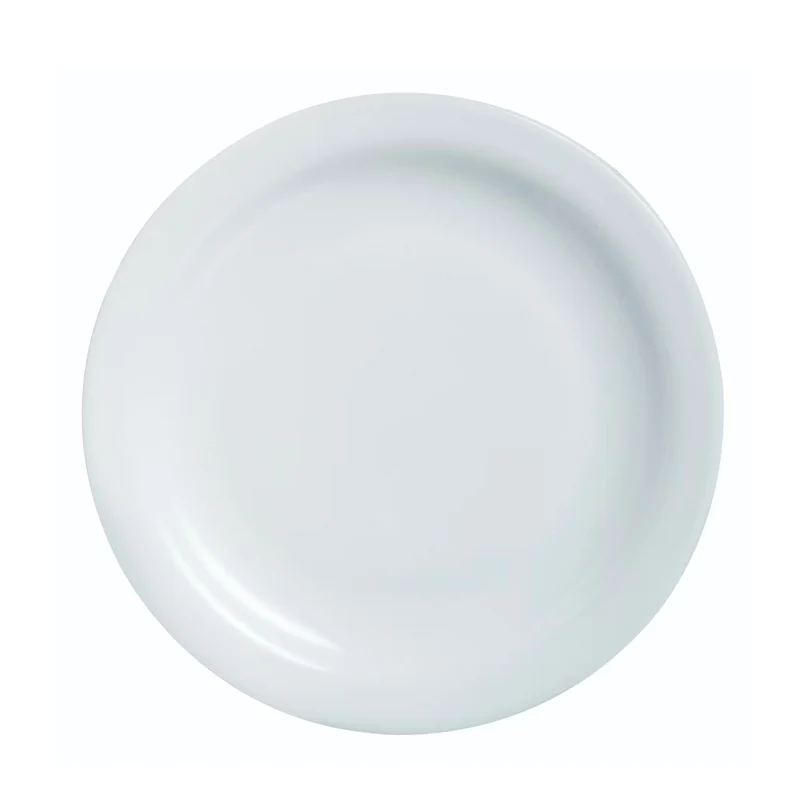 23.5 cm - Hoteliere Piatto Piano In Vetro Opale - Set 6 Pz