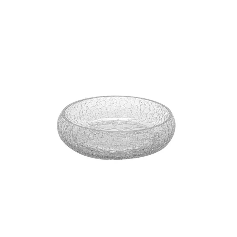 20 cm - Crackle Piatto Presentazione Piano-Fondo In Vetro - Set 4 Pz