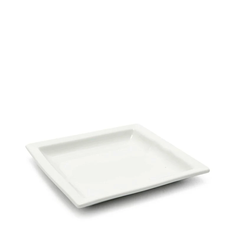 14x14 cm - Justwhite Piatto Piano In Porcellana - Set 6 Pz