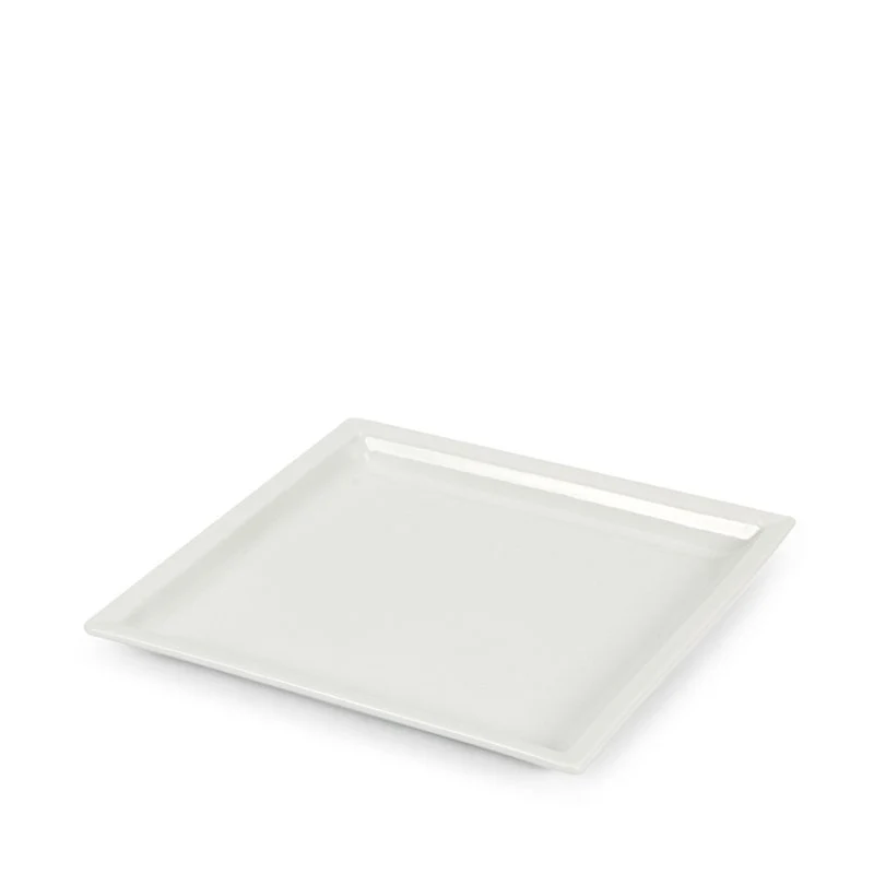 18.2x18.2 cm - Justwhite Piatto Piano In Porcellana - Set 6 Pz