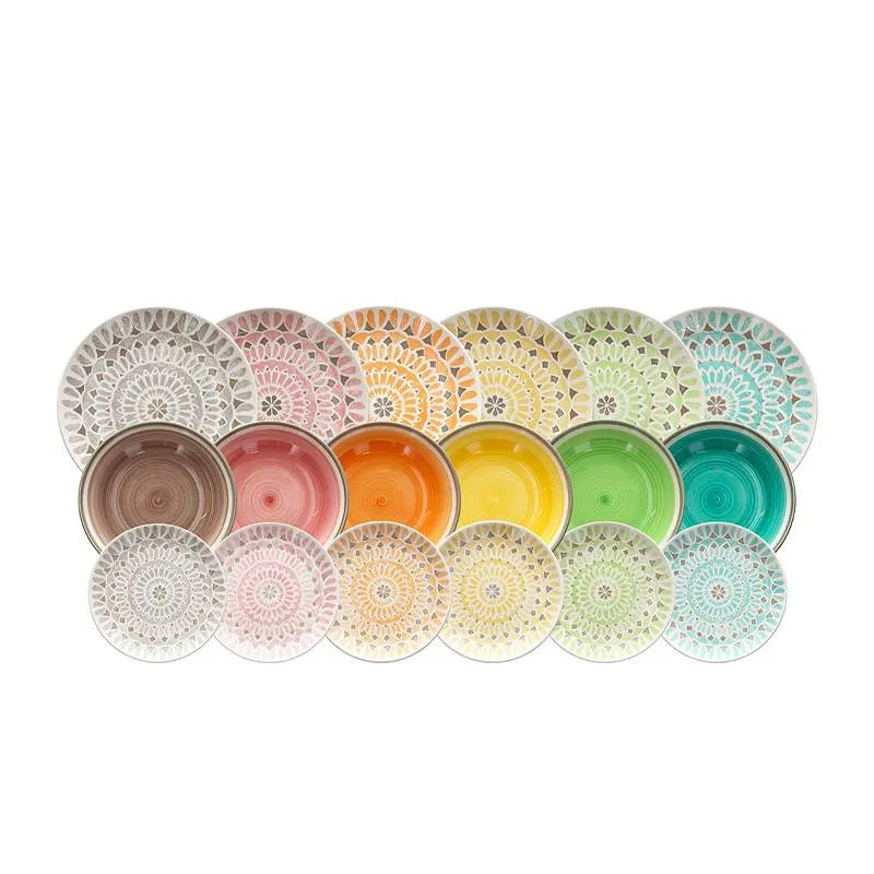 Louise Cape Town Servizio Piatti In Ceramica - Set 18 Pz