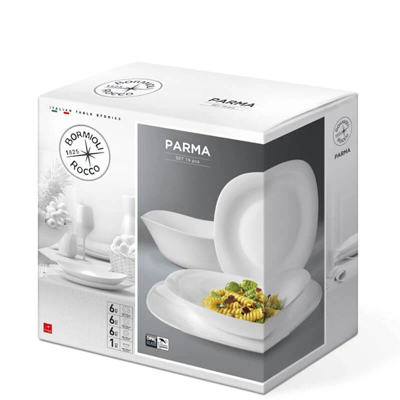 Parma Servizio Piatti In Vetro Opale - Set 19 Pz