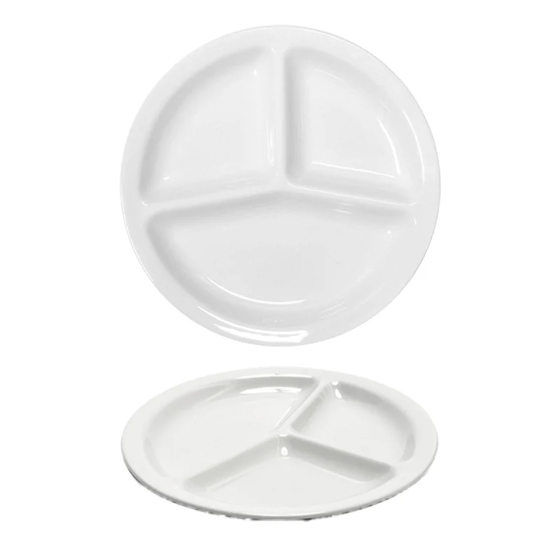26.5 cm - Tris Piatto Vassoio Rotondo In Porcellana - Set 6 Pz