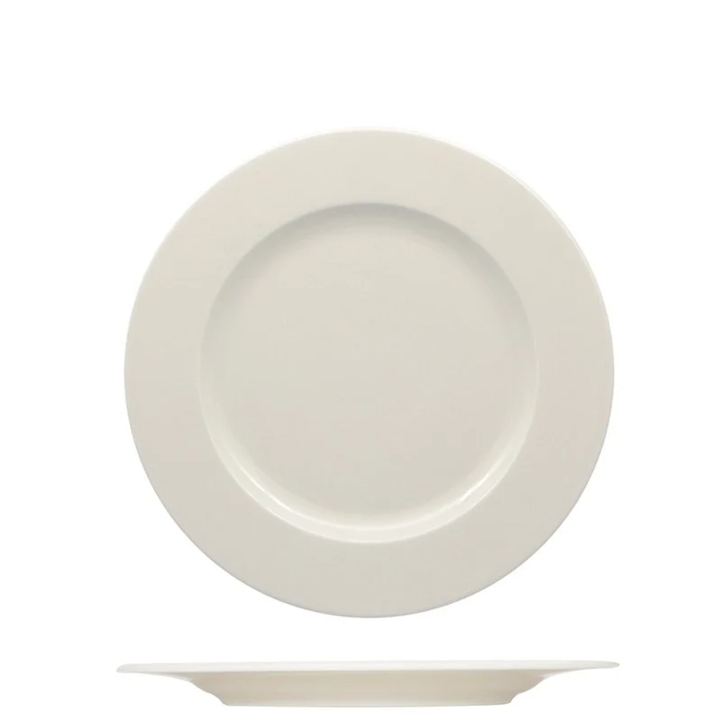 25 cm - Prime Piatto Piano In Porcellana - Set 12 Pz