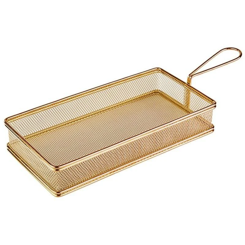 26x13 cm - Tableware Buffet & Display Cestello Porta Snack Rettangolare In Acciaio Inox