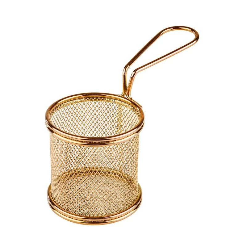 8 cm - Tableware Buffet & Display Cestello Porta Snack Rotondo In Acciaio Inox