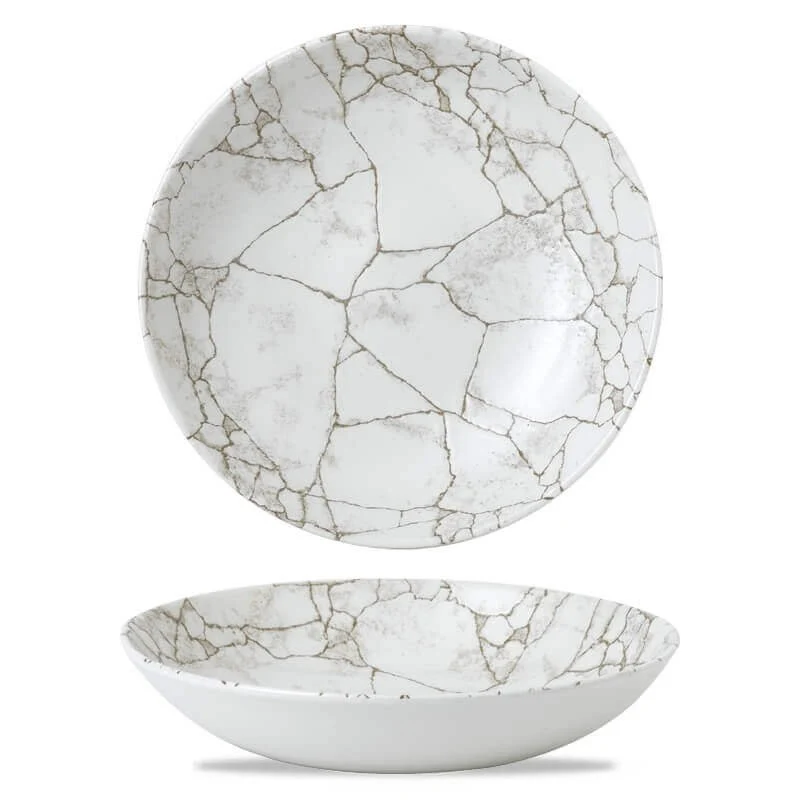 24.8 cm - Studio Prints Kintsugi Piatto Fondo In Porcellana Vetrificata